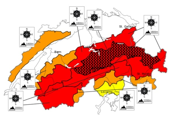 Avalanche risk level at maximum in many parts of Swiss Alps