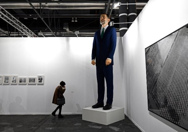 Giant inflammable King Felipe sculpture sparks row at Madrid art fair