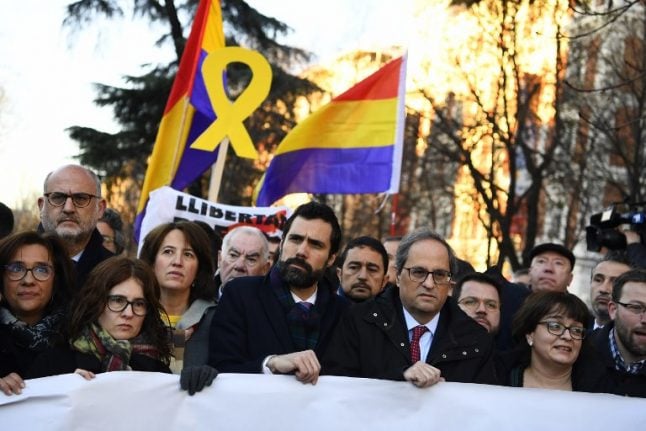 Catalan separatists' long-awaited trial begins amid protests