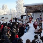 Per Kuhmunen led the traditional reindeer parade through the streets of Jokkmokk.Photo: Florence C-Koch