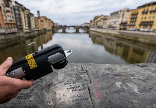 World’s first graffiti-busting laser helps Florence’s ‘Angels’