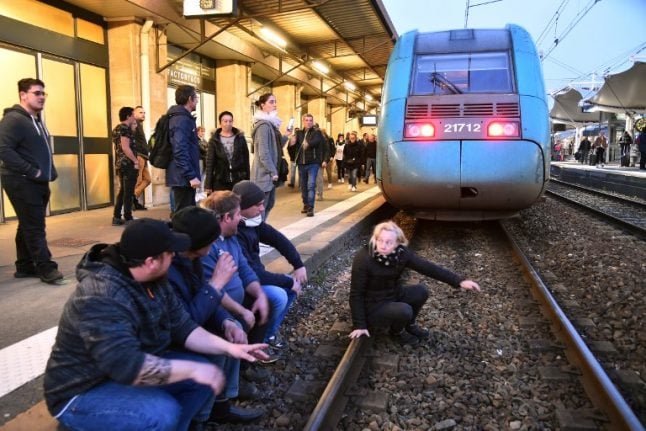 Train services between Paris and south west France halted after protesters block tracks