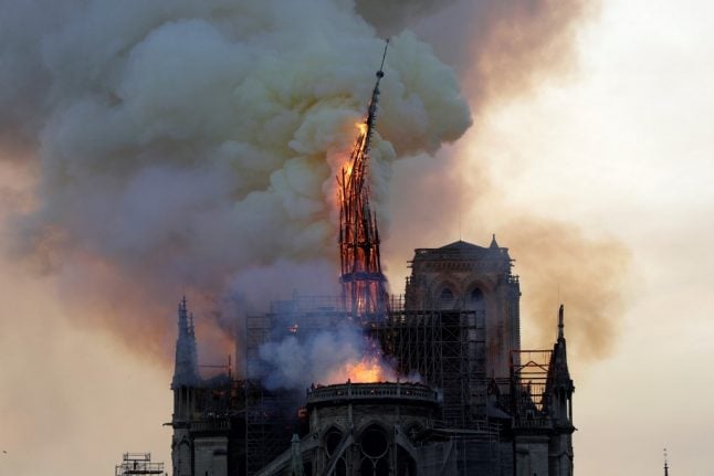 VIDEO: Watch the moment Notre-Dame's spire collapses
