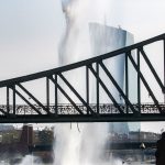 WWII bomb detonation in Frankfurt triggers 30m high water fountain