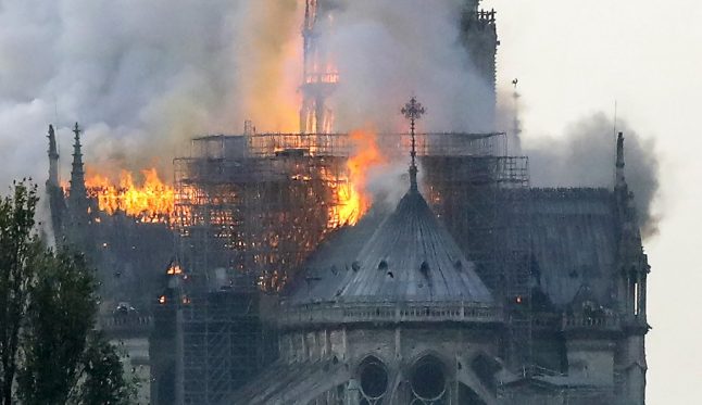 IN PICTURES: Spire collapses as massive blaze tears through Notre-Dame cathedral