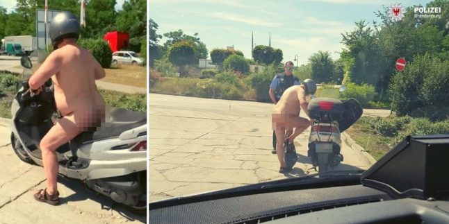 Photo of the Day: The naked moped rider stopped by German police