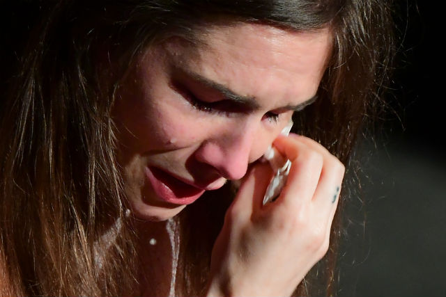 ‘I am afraid’: Amanda Knox breaks down at Italy forum