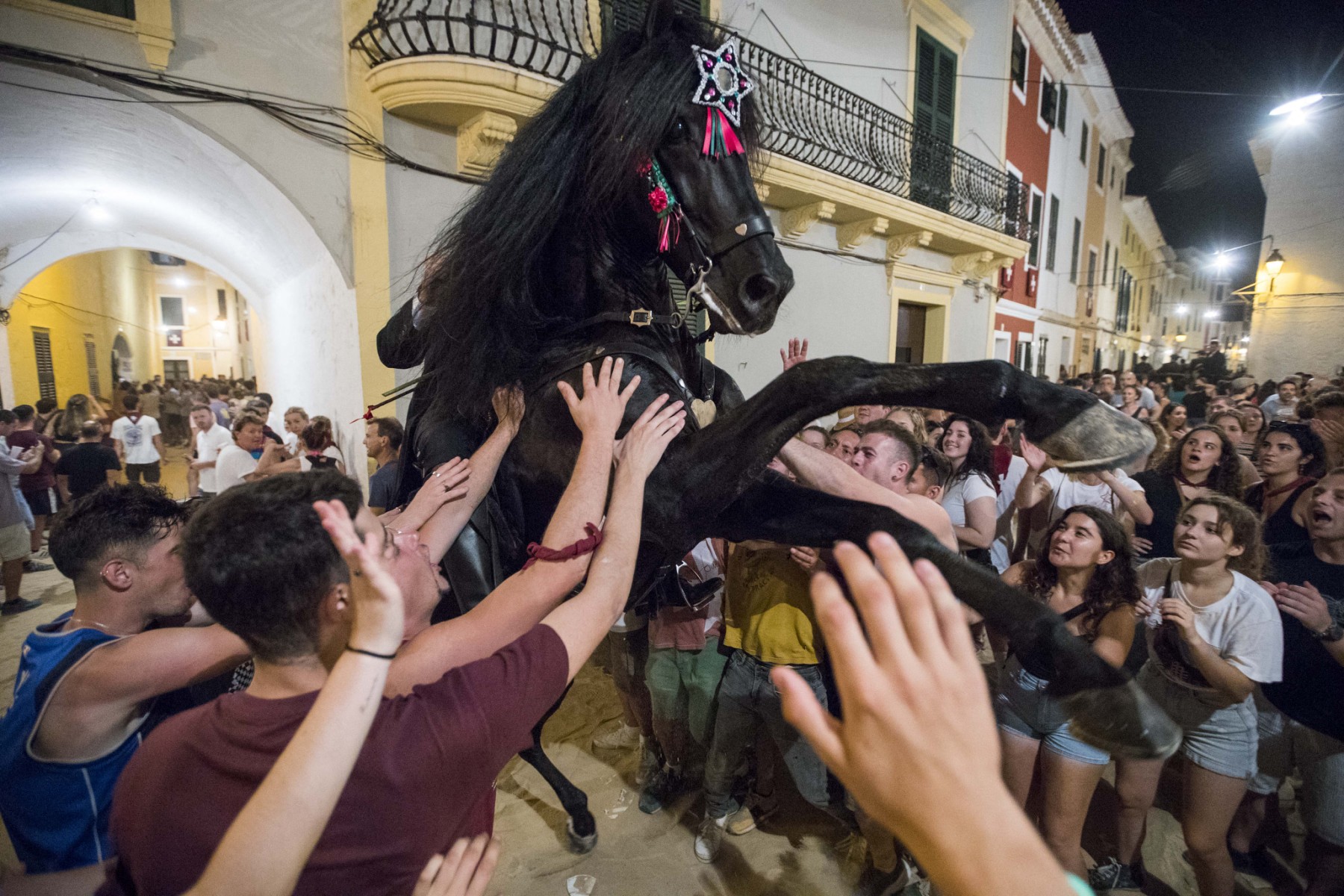 A horse during San Juan celebrations in Menorca
