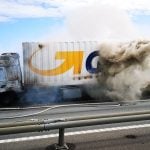 Motorists fined for filming burning truck on Denmark’s Great Belt Bridge