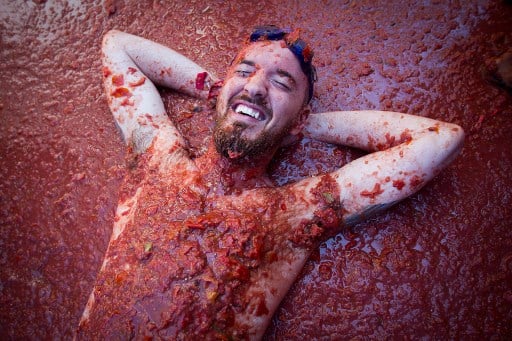 IN PICS: This is what happens when a town in Spain throws the world's biggest food fight