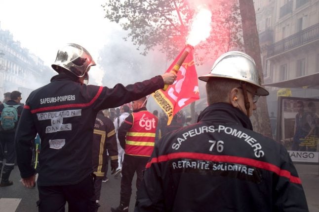 Why are French firefighters protesting in the streets?