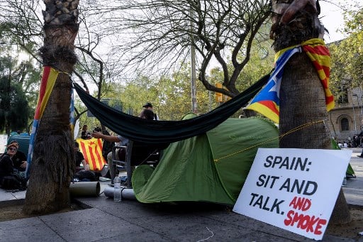 IN PICS: 'October 14 generation' stage student protest camp in Barcelona