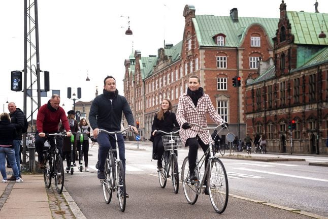 In pictures: Danish and Irish prime ministers go for bicycle ride in Copenhagen