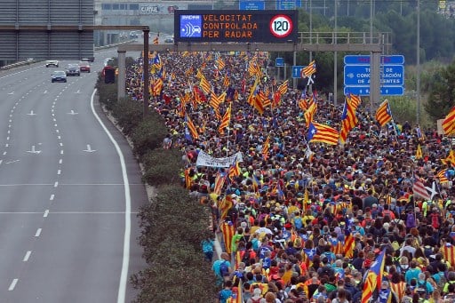 IN PICS: 'Freedom marchers' from across Catalonia converge on Barcelona