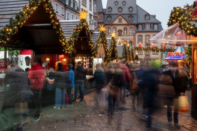 A Christmas market in Trier, Rhineland-Palatinate.