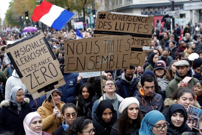 In pictures: Thousands march in Paris against Islamophobia