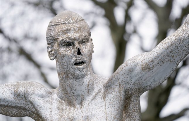 Zlatan statue loses nose in latest Malmö vandalism