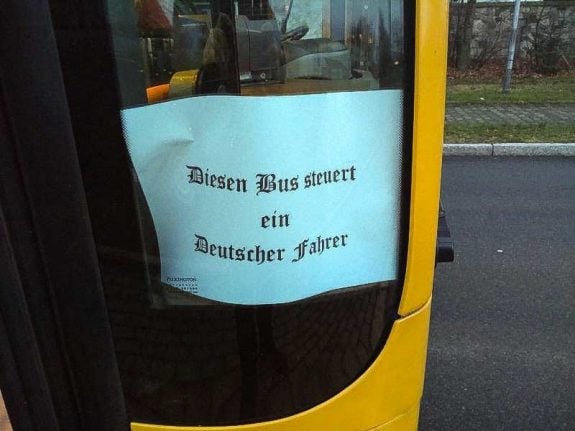 ‘This bus is driven by a German’: Outrage over anti-foreigner sign in Dresden
