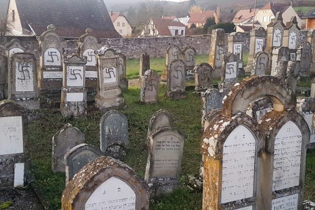 Swastikas daubed on graves in Jewish cemetery in eastern France