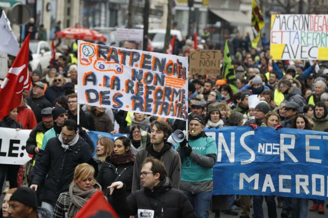 Thousands march in Paris against Macron pension reforms