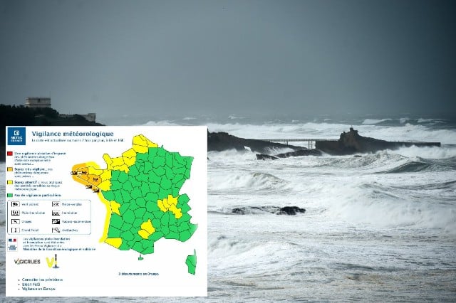 Warning over coastal flooding and high winds in north and west France
