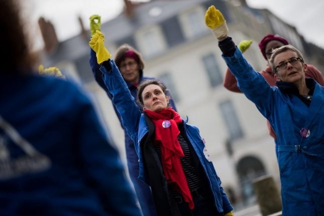 Outrage over videos of French police clashing with women on feminist march