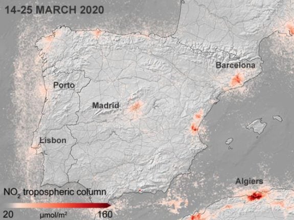 MAP: Spain's coronavirus lockdown brings dramatic drop in pollution