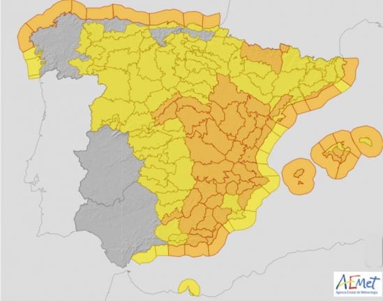 Weather warnings issued across Spain as storm Karine rolls in