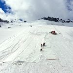 Italian glacier covered in huge tarpaulins to stop melting