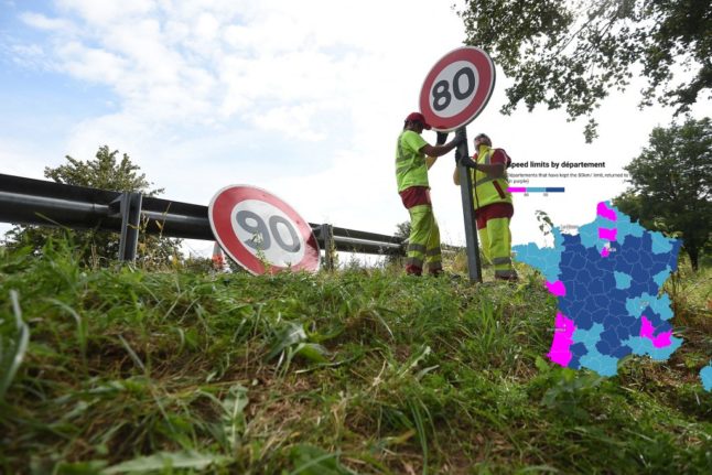 MAP: The speed limits in different parts of France