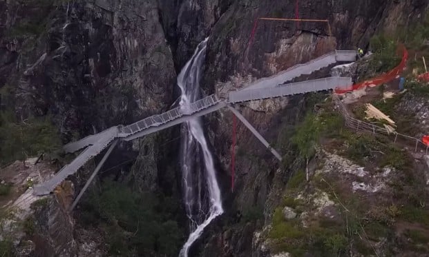 VIDEO: See the spectacular new footbridge at Vøringsfossen