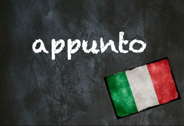 Italian word of the day: 'Appunto'