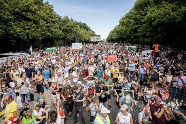 German demo against coronavirus rules sparks row over protest freedoms