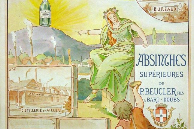 Old posters for absinthe in Switzerland