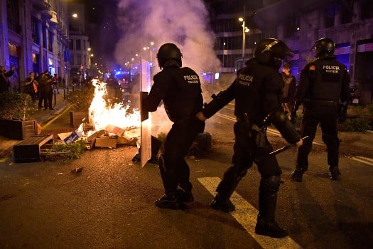 Clashes break out in Barcelona over virus restrictions