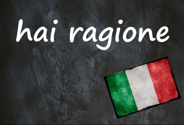 Italian expression of the day: 'Hai ragione'