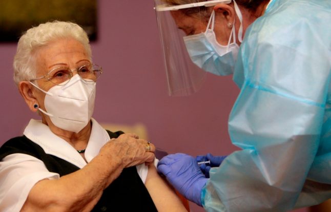 96-year-old becomes first in Spain to be vaccinated for Covid-19
