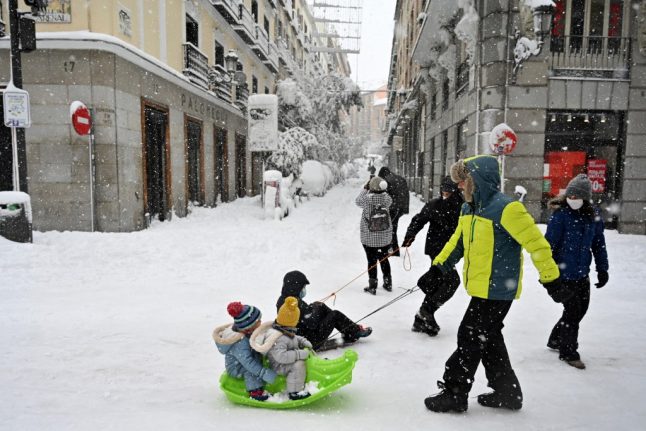 Spain’s capital delays reopening of schools after historic snowfall