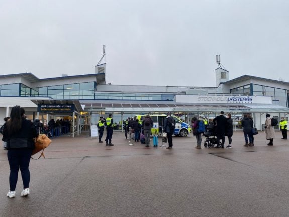 Passengers arriving into Sweden from UK without Covid tests refused entry