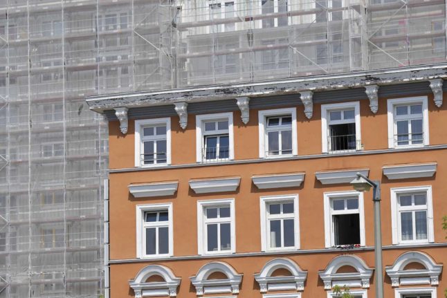 Scaffolding on a high-rise apartment block