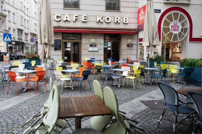 Cafe Korb in lockdown