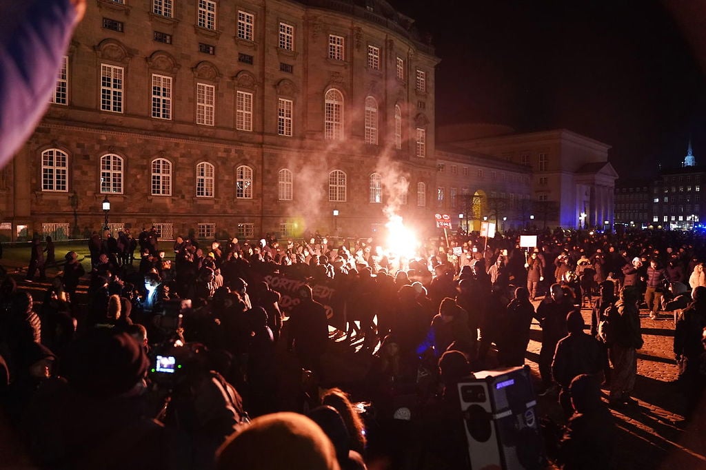 Hundreds protest Covid restrictions in Denmark