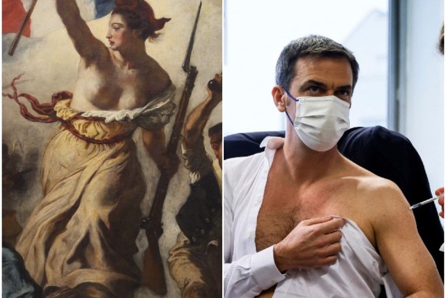 10 of the funniest things people said about the French health minister's semi-topless vaccine pose
