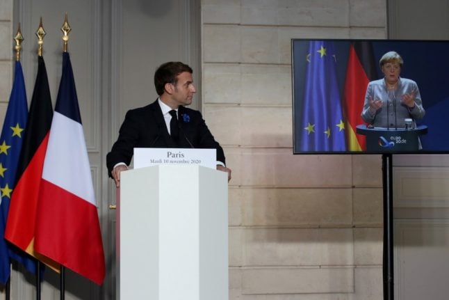 Macron and Merkel in talks over European defence and US relations