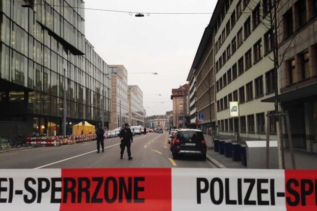 Police tape in Zurich. 