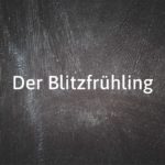 German word of the day: Der Blitzfrühling