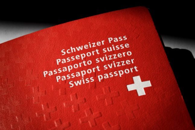 Switzerland's famous red passport up nice and close