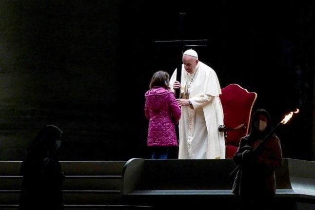 Children lead the way in Italy’s reduced Good Friday service