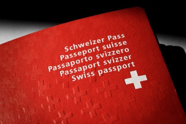 A red Swiss passport up close
