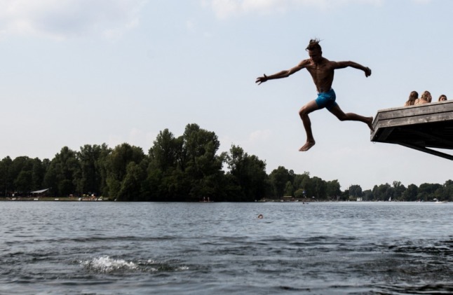 Swimming in the Danube river is free!  (Photo by ALEX HALADA / AFP)